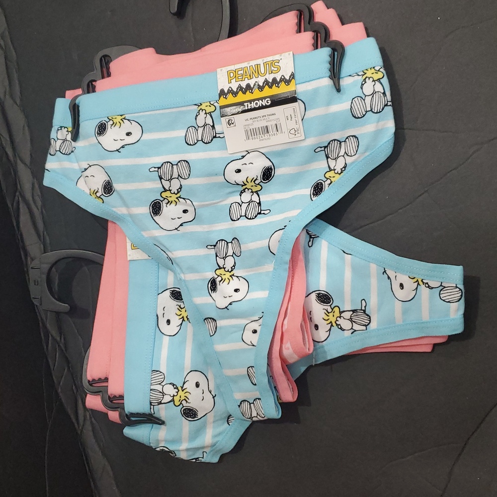 Peanuts Snoopy & woodstock women's thong panties size L(12/14) 6pairs brand‎ new